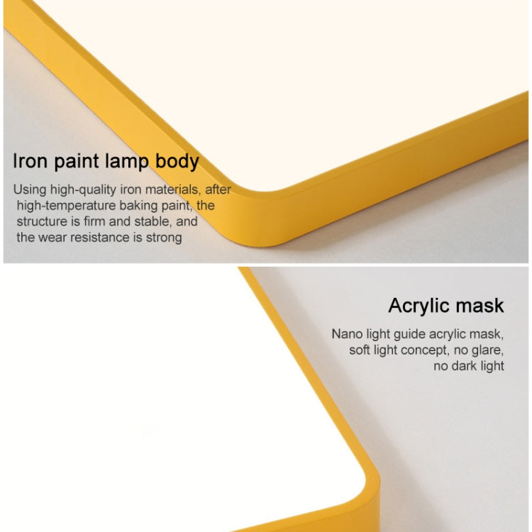 Macaron LED Square Ceiling Lamp, White Light, Size:40cm(Black) by bashfashion