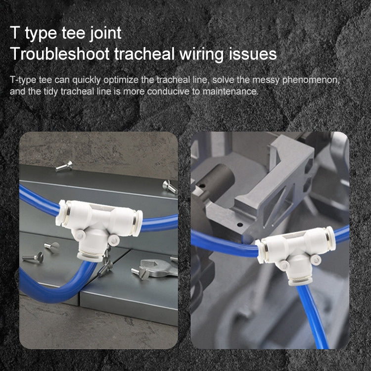 PEG12-8 LAIZE PW T-type Tee Reducing Pneumatic Quick Fitting Connector by LAIZE