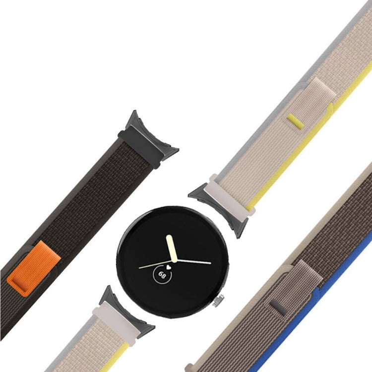 For Google Pixel Watch Loop Silver Connector Nylon Watch Band(Black) by bashfashion