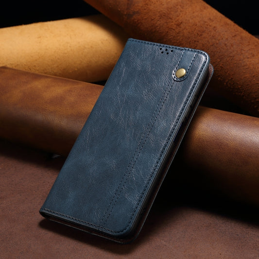 For OPPO Reno12 5G Global Oil Wax Crazy Horse Texture Leather Phone Case(Navy Blue) by bashfashion
