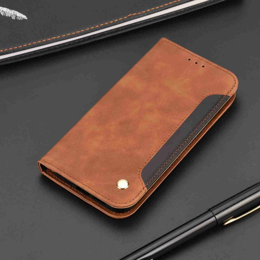 For Samsung Galaxy A15 Skin Feel Splicing Leather Phone Case(Brown) by bashfashion