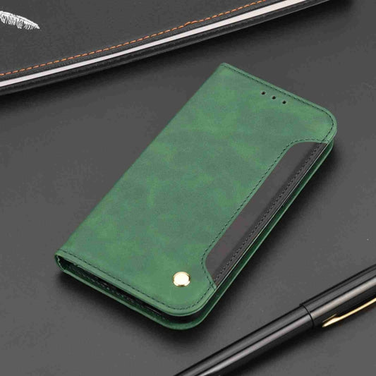 For Samsung Galaxy A35 Skin Feel Splicing Leather Phone Case(Green) by bashfashion
