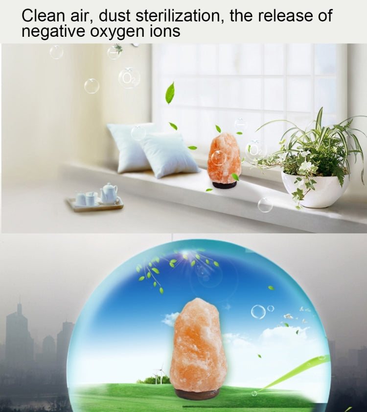 E12 Medium Dimmable Himalayan Salt Lamp , Crystal Rock Healthy Table Desk Lamp Night Light with Wood Base & Bulb & Switch, Medium Size Weight 2-3KG, AC 110V, US Plug by bashfashion