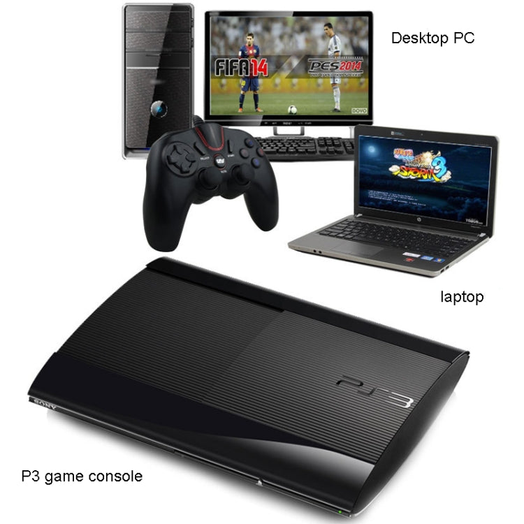 Wired Game Controller Gamepad Handle for PS3 / Compute(Black) by bashfashion