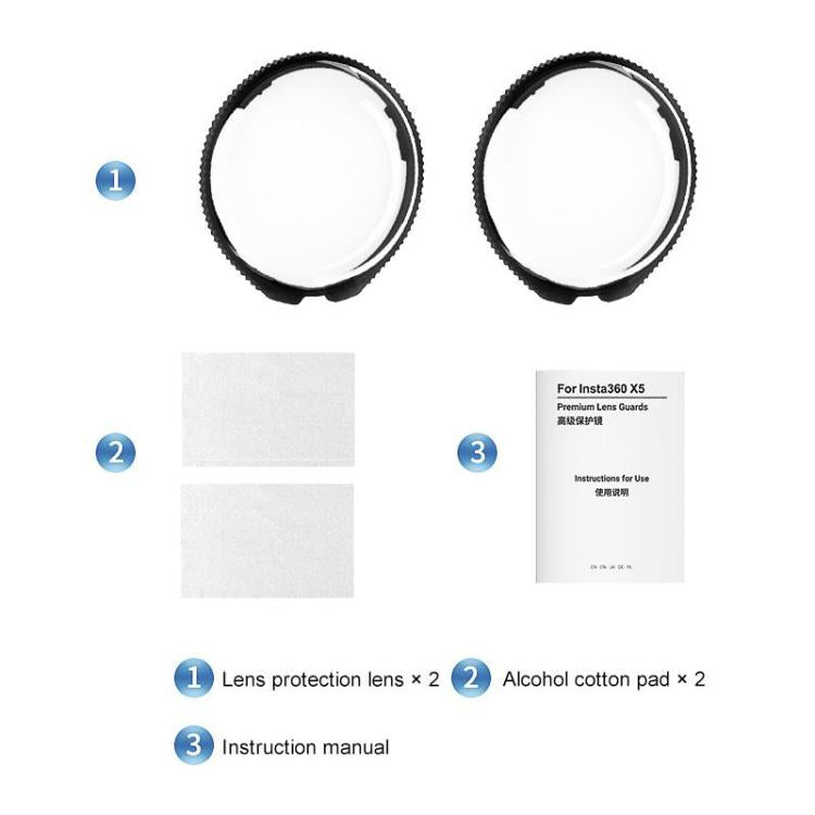 For Insta360 X5 PULUZ Rotating Optical Tempered Glass Lens Guard Protective Cover (Transparent) by PULUZ