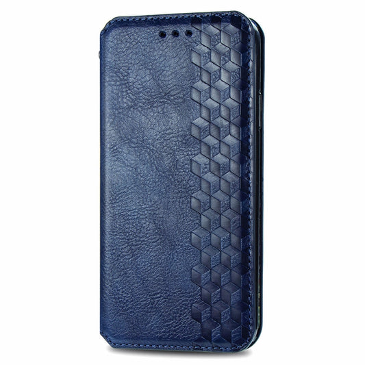 For Samsung Galaxy M14 4G Cubic Grid Pressed Magnetic Leather Phone Case(Blue) by bashfashion