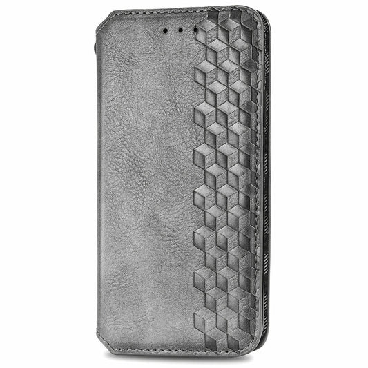 For Samsung Galaxy M15 Cubic Grid Pressed Magnetic Leather Phone Case(Grey) by bashfashion