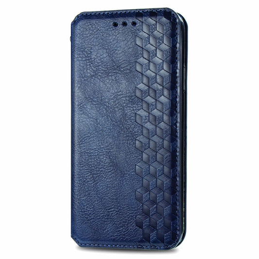For Samsung Galaxy XCover 5 Cubic Grid Pressed Magnetic Leather Phone Case(Blue) by bashfashion