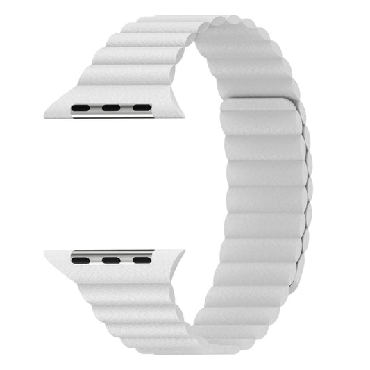 Universal Leather Magnetic Band for Apple Watch Series 7 41mm / 6 & SE & 5 & 4 40mm / 3 & 2 & 1 38mm(white) by bashfashion