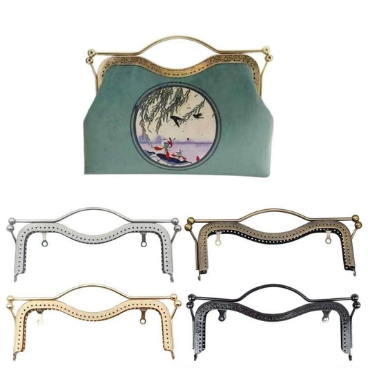 20.5cm Concave Waist Embossed Lip Handle Luggage Hardware Accessories, Color:Light Gold by bashfashion