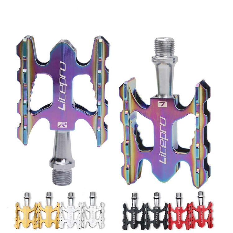Litepro Ultralight Folding Bike Pedal K3 Bicycle Pedal, Color:Electroplating Colorful by Litepro