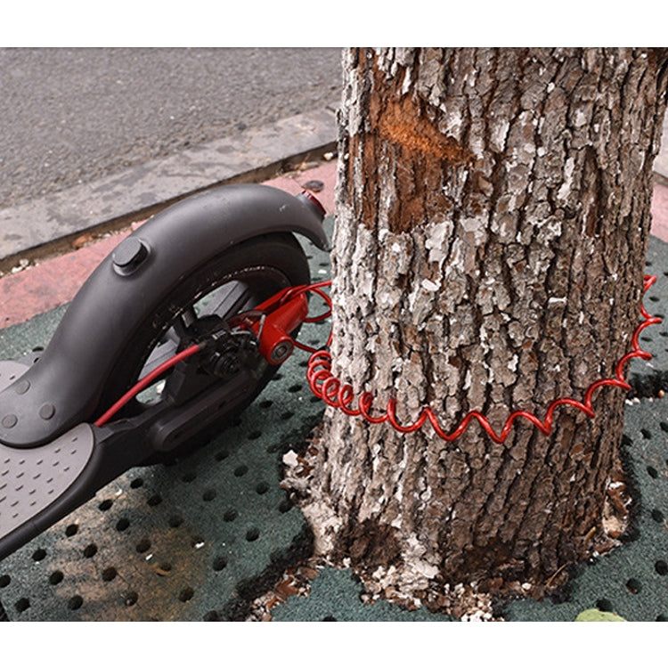 2 in 1 Electric Scooter Disc Brake Lock Multi-Function Reinforced Anti-Theft Lock Accessory for Xiaomi Mijia M365, Packing specification: Wire Rope (Red) by bashfashion