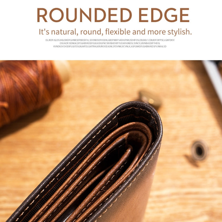 BULL CAPTAIN 05 Men Leather Wallet Anti-Theft Multi-Card Bit Soft Cowhide Wallet, Colour: Red by BULL CAPTAIN