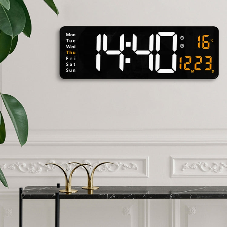 6626 Living Room Wall-Mounted Large Screen Display LED Digital Clock, Color: Green Temperature by bashfashion