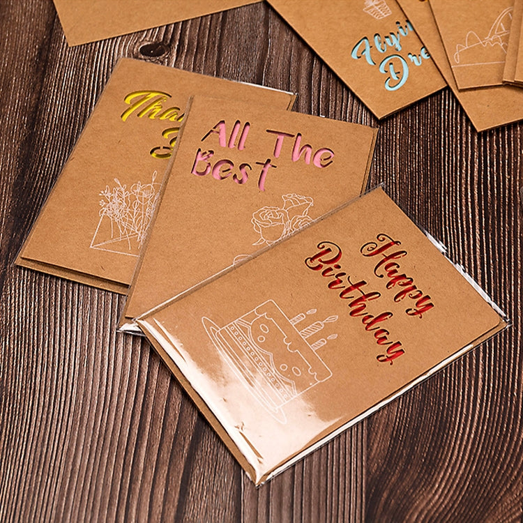 10 PCS Retro Hollow Kraft Blessing Card with Envelope(Happy Christmas) by bashfashion