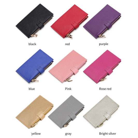 GLQ167 RFID Two-way Folding PU Cross Pattern With Zipper Pocket Wallet(Light Blue) by bashfashion