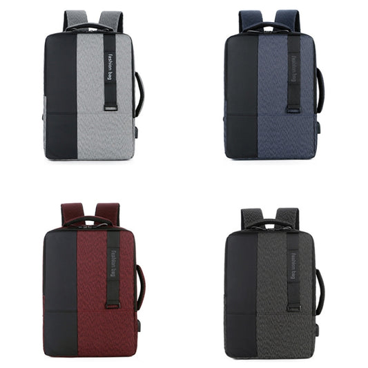 140 Large-capacity Business Commuter Laptop Backpack with USB Charging Interface(Black) by bashfashion