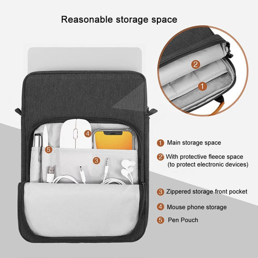 Vertical Laptop Bag Handheld Shoulder Crossbody Bag, Size: 13 Inch(Pink) by bashfashion