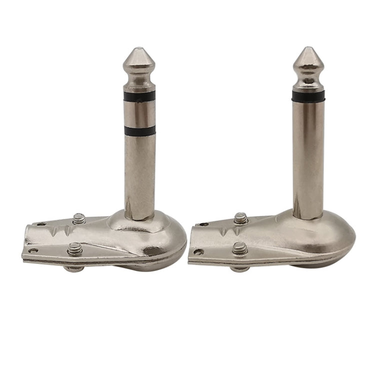 10pcs 6.35mm Right Angle Guitar Plug Audio Microphone Amplifier Connector, Specification: Binaural by bashfashion