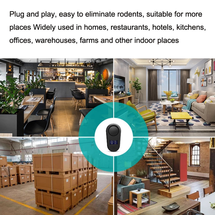 High Power Display Ultrasonic Mouse Repellent Mosquito Repellent Home Intelligent Insect Repellent US Plug(Black) by bashfashion