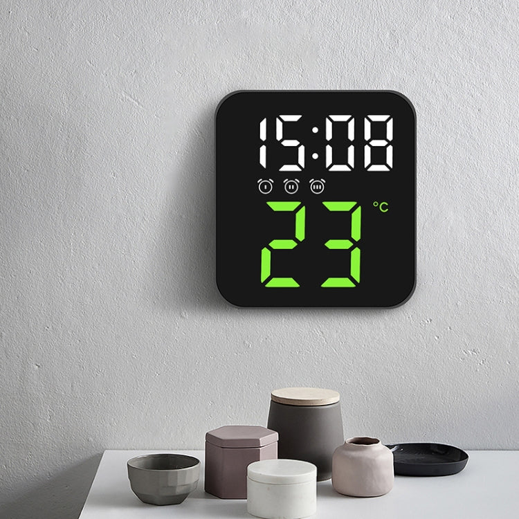 Simple Temperature Display Clock Three Alarm Clock Porch Wall Clock(Ice Blue) by bashfashion