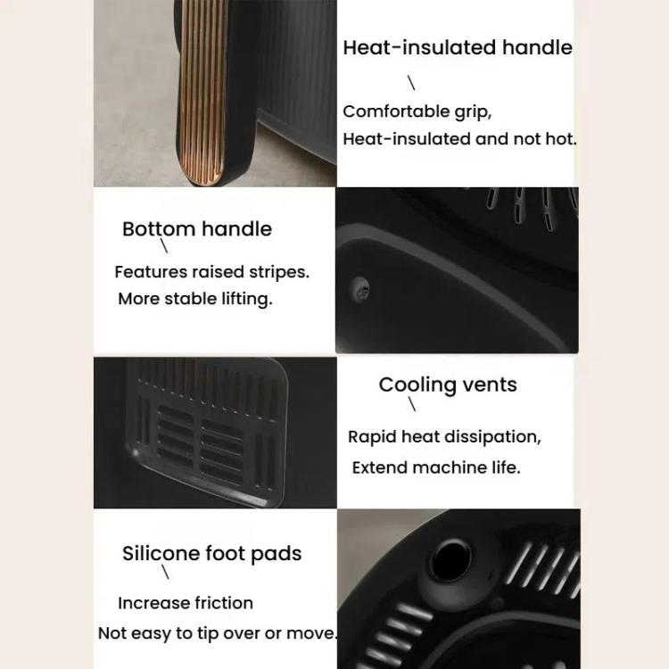 10L Large Capacity Air Fryer Multifunctional Electric Fryer French Fry Maker, EU Plug, Style: Touch-control Visible by bashfashion