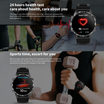 HAMTOD 1.6 inch Waterproof Smart Watch, Support Bluetooth Call / Heart Rate / Blood Oxygen Monitoring / NFC (Black) by HAMTOD