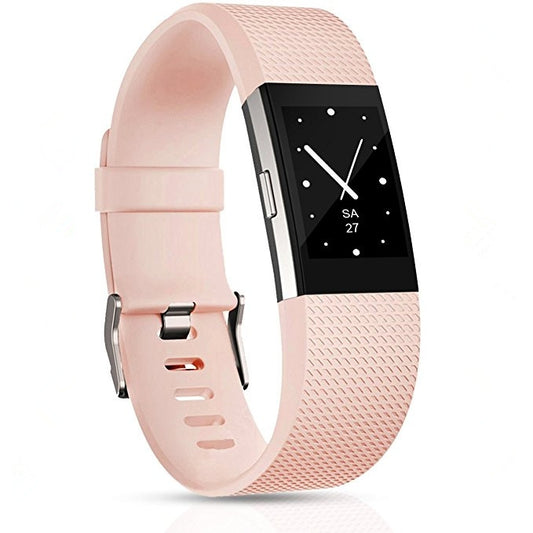 Square Pattern Adjustable Sport Watch Band for FITBIT Charge 2, Size: L, 12.5x8.5cm(Light Pink) by bashfashion