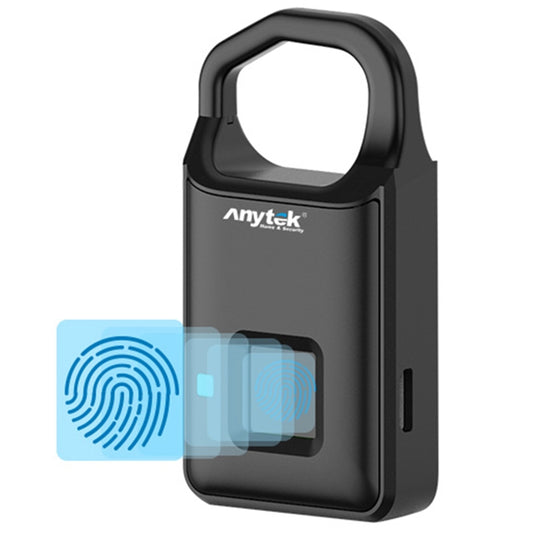 Anytek P4 3.7V Micro USB Charging Semiconductor Fingerprint Sensing Small Padlock by Anytek