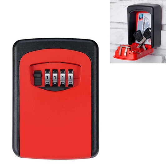 Wall-hanging Key Storage Box with Metal 4-Digit Password Lock(Red) by bashfashion