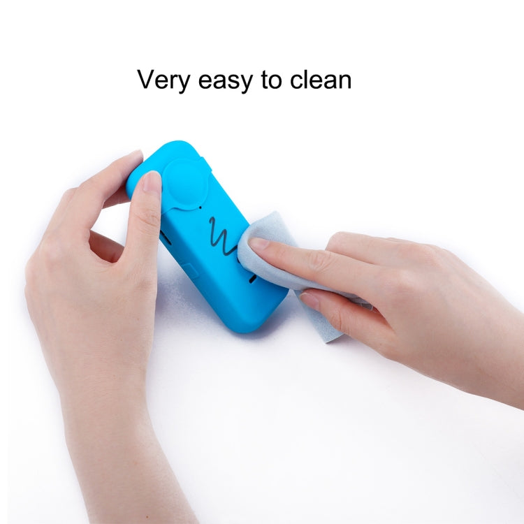 Full Body Dust-proof Silicone Case with Lens Cover for Insta360 ONE X2(Blue) by bashfashion