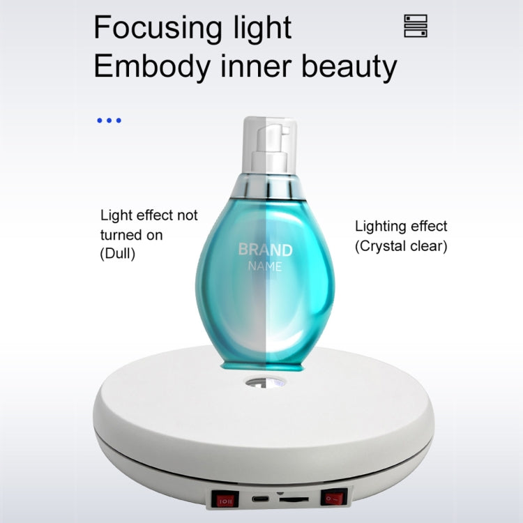 25cm LED Light Electric Rotating Display Stand Turntable (White) by bashfashion