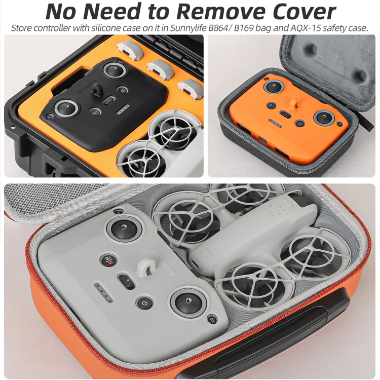 For DJI Neo / Mini 4 Pro / RC-N3 / RC-N2 / RC-N1 Sunnylife Controller Protective Cover Silicone Case with Neck Strap (Grey) by Sunnylife