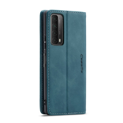 For Huawei P Smart 2021 CaseMe-013 Multifunctional Retro Frosted Horizontal Flip Leather Case with Card Slot & Holder & Wallet(Blue) by CaseMe