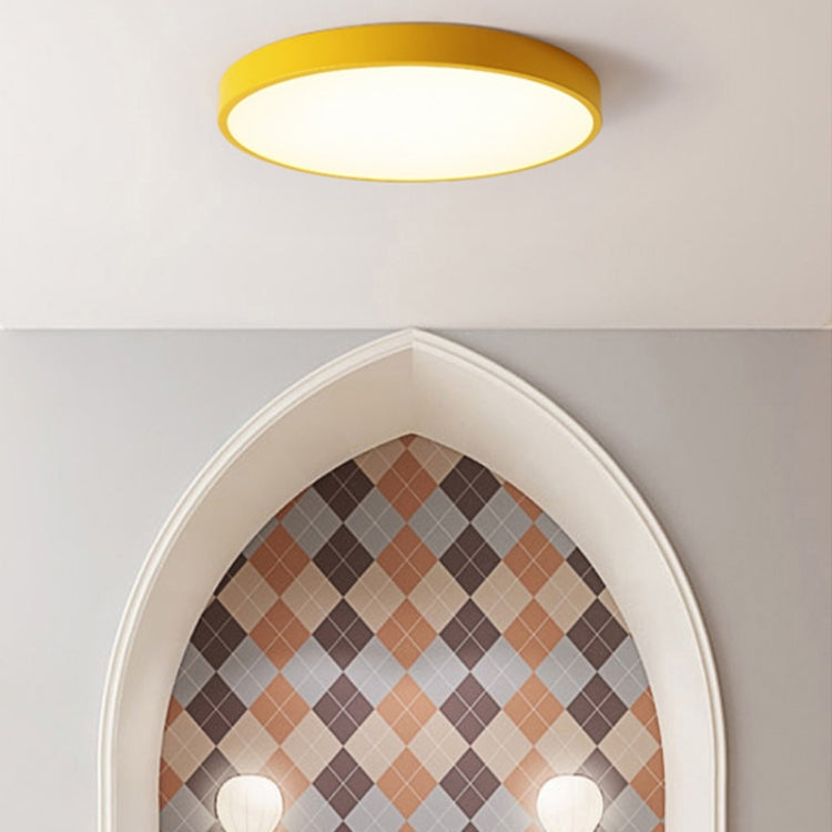 Macaron LED Round Ceiling Lamp, White Light, Size:40cm(Yellow) by bashfashion