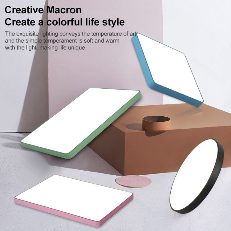 Macaron LED Rectangle Ceiling Lamp, 3-Colors Light, Size:88x62cm(Green) by bashfashion