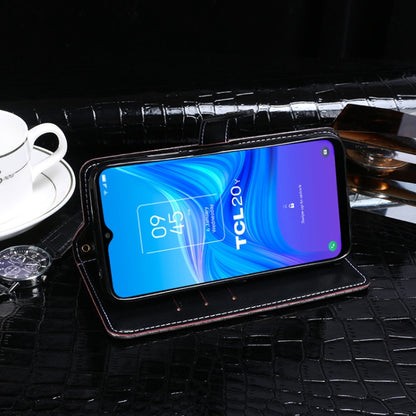 For TCL 20Y idewei Crocodile Texture Horizontal Flip Leather Phone Case(Black) by idewei