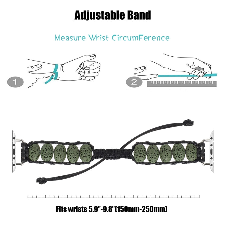 Volcanic Stone Watch Band For Apple Watch Series 9&8&7 41mm / SE 3&SE 2&6&SE&5&4 40mm / 3&2&1 38mm(ArmyGreen) by bashfashion
