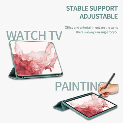 For Samsung Galaxy Tab S8+ / X800 3-folding Honeycomb TPU Smart Leather Tablet Case(Rose Red) by bashfashion