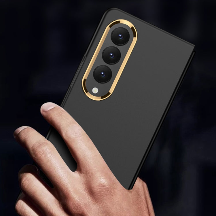 For Samsung Galaxy Z Fold4 GKK Ultra-thin Electroplating Lens Frame Phone Case(Grey) by GKK