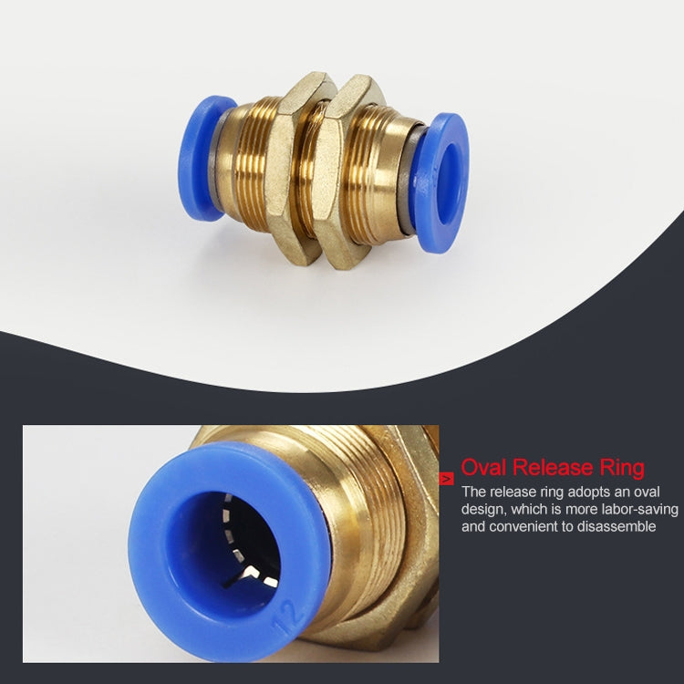 PM-10 LAIZE PM Bulkhead Straight Pneumatic Quick Connector by LAIZE