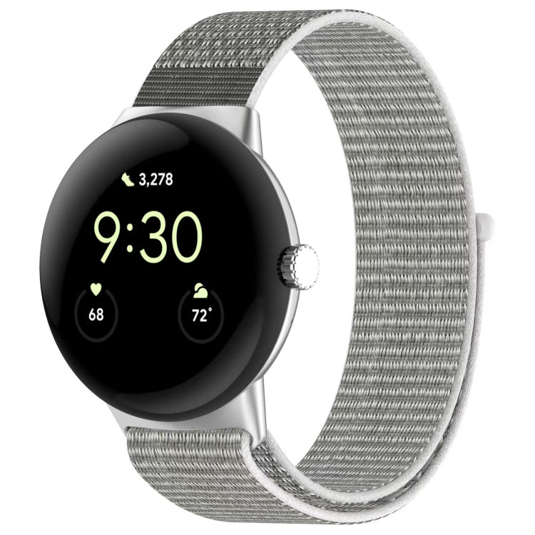 For Google Pixel Watch Metal Head Nylon Loop Watch Band(Army Green) by bashfashion