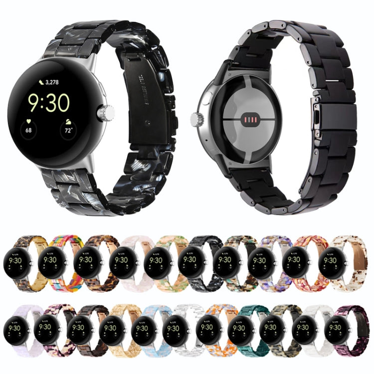 For Google Pixel Watch Three-beads Resin Watch Band(Face Red) by bashfashion