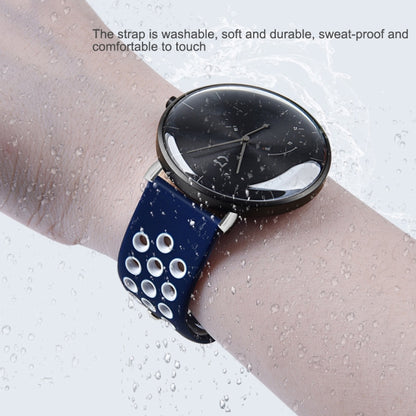 For Google Pixel Watch Two-color Reverse Buckle Silicone Watch Band(Blue White) by bashfashion