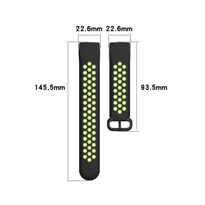 For Fitbit Charge 4 / Charge 3 / Charge 3 SE Watch Button Two Colors Silicone Replacement Strap Watchband(Red Grey) by bashfashion