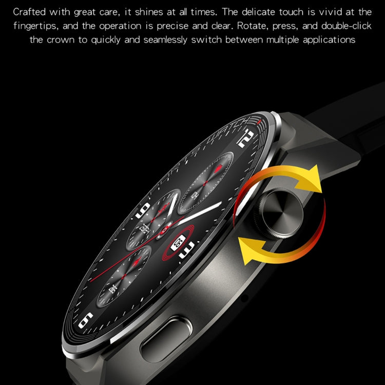 KT62 1.36 inch TFT Round Screen Smart Watch Supports Bluetooth Call/Blood Oxygen Monitoring, Strap:Leather Strap(Black) by bashfashion