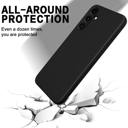 For Samsung Galaxy A55 5G Solid Color Liquid Silicone Dropproof Full Coverage Phone Case(Black) by bashfashion