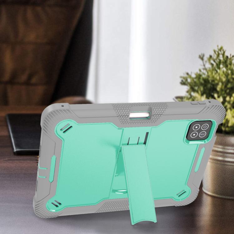 For Xiaomi Pad 7 / 7 Pro Shockproof Silicone Hybrid PC Tablet Case with Holder(Mint Green + Grey) by bashfashion