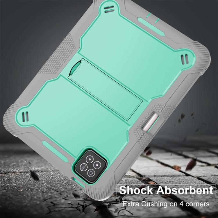 For Xiaomi Pad 7 / 7 Pro Shockproof Silicone Hybrid PC Tablet Case with Holder(Mint Green + Grey) by bashfashion