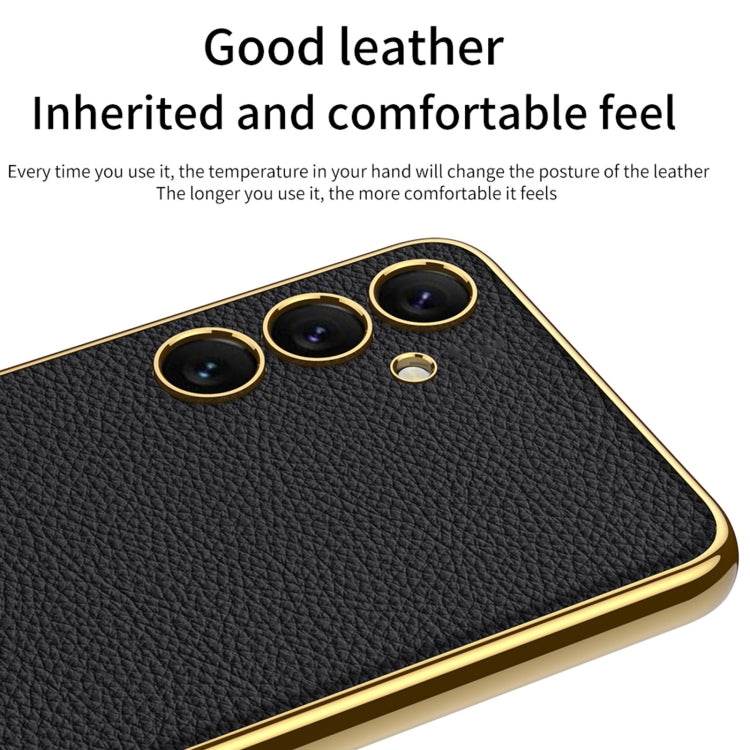 For Samsung Galaxy S24 5G GKK Plating TPU + Leather Full Coverage Phone Case(Black) by GKK